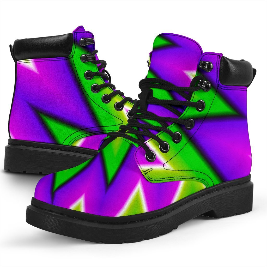 Green Spiral Moving Optical Illusion Classic Boots