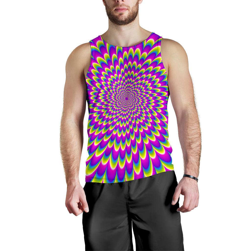 Green Wave Moving Optical Illusion Men's Tank Top