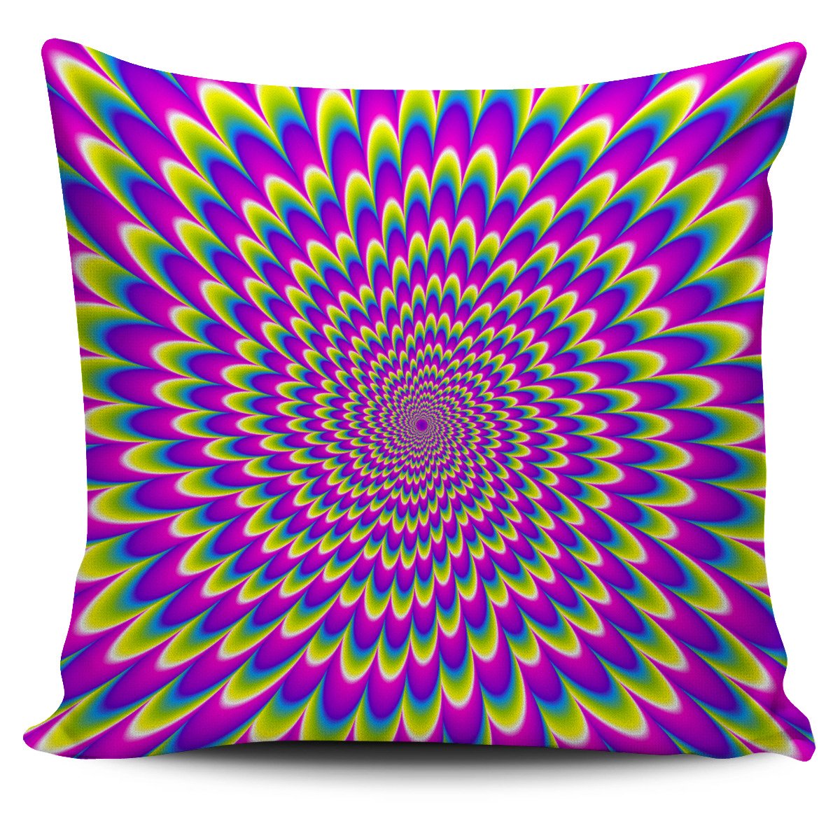 Green Wave Moving Optical Illusion Pillow Cover