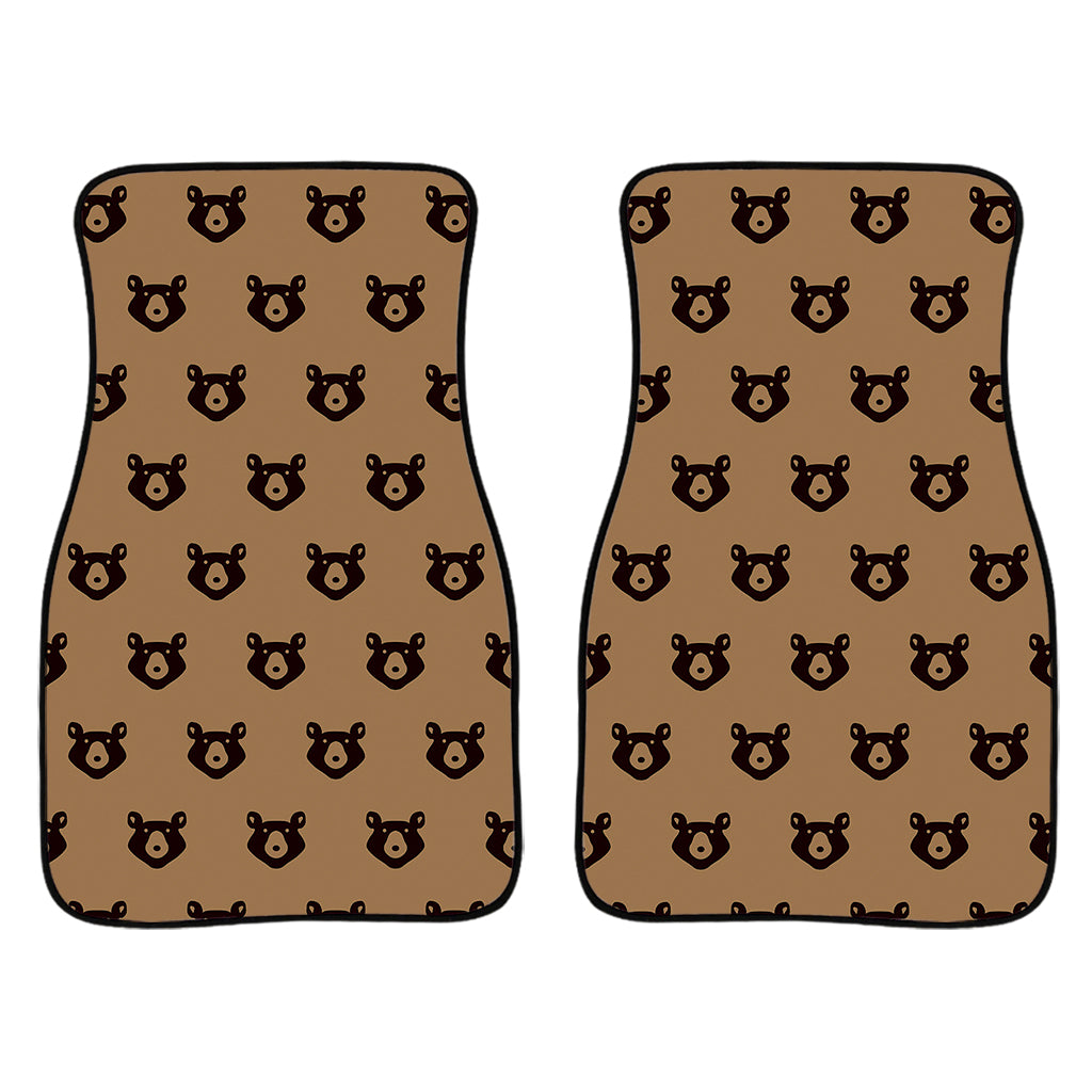 Grizzly Bear Pattern Print Front Car Floor Mats