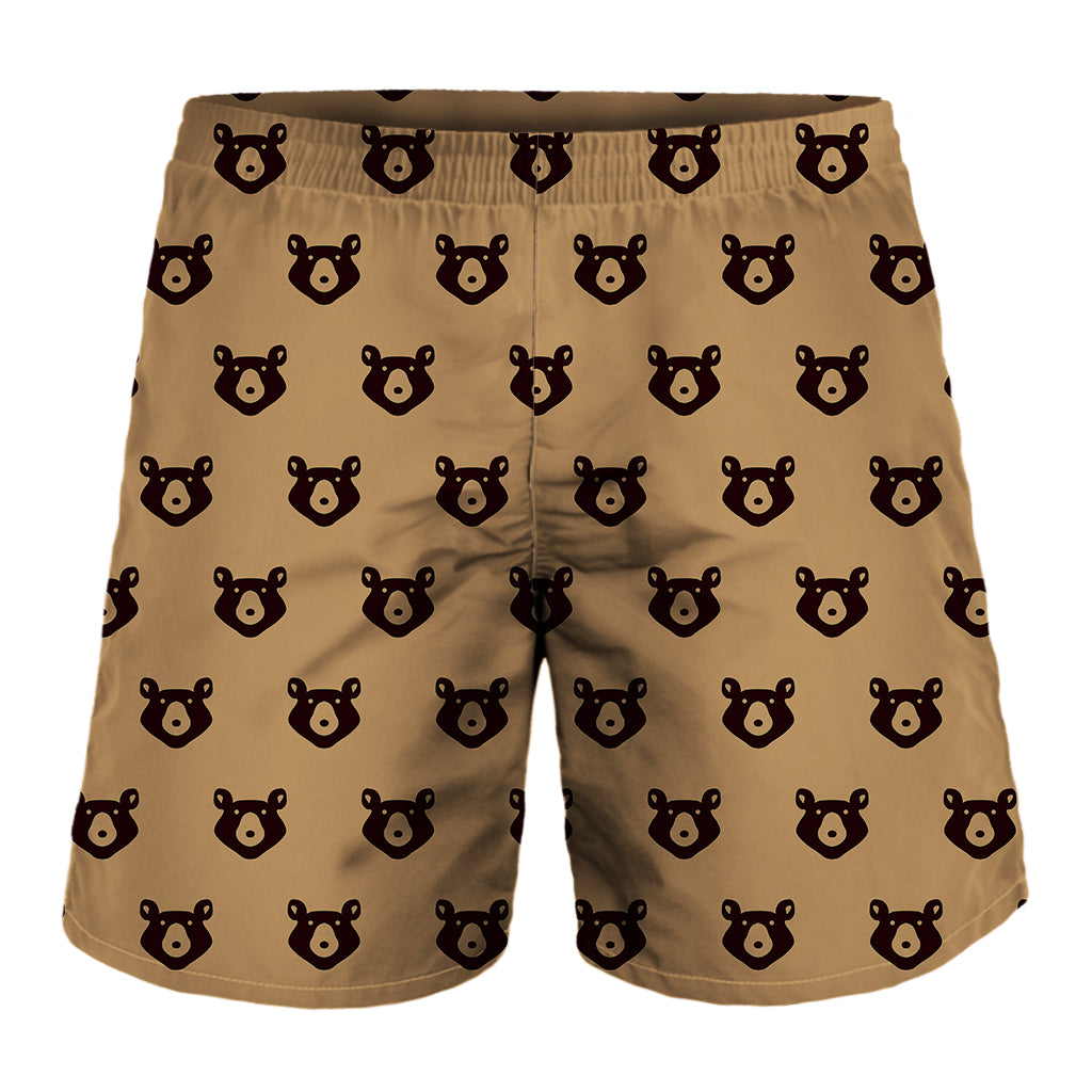 Grizzly Bear Pattern Print Men's Shorts