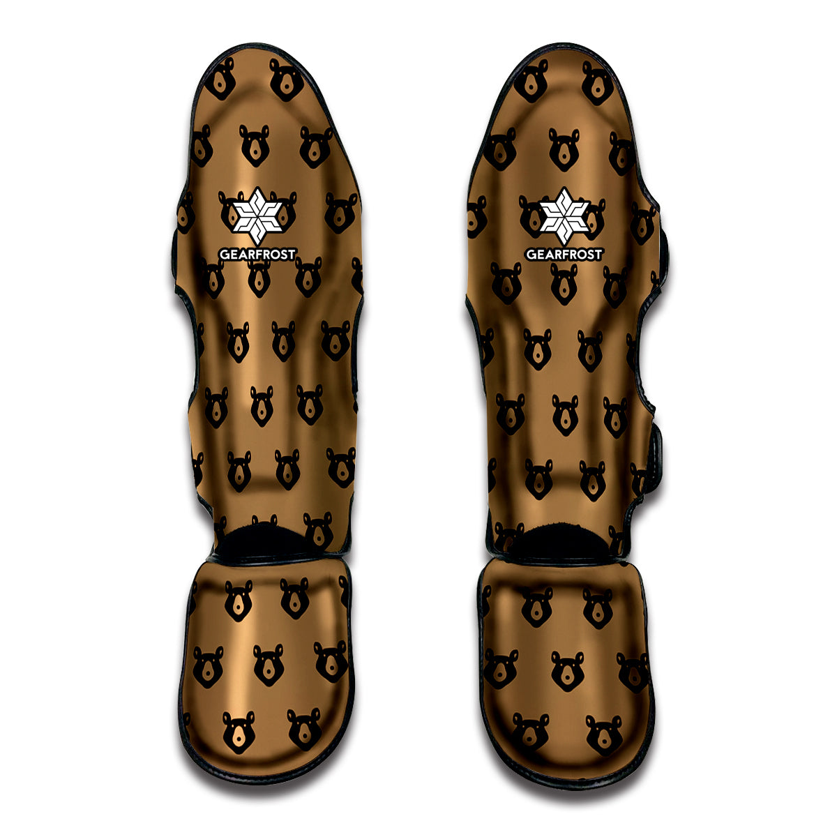 Grizzly Bear Pattern Print Muay Thai Shin Guards