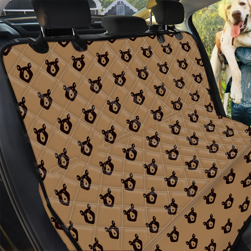 Grizzly Bear Pattern Print Pet Car Back Seat Cover