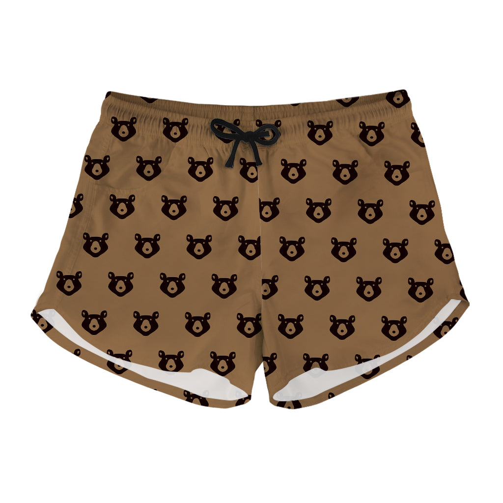 Grizzly Bear Pattern Print Women's Shorts