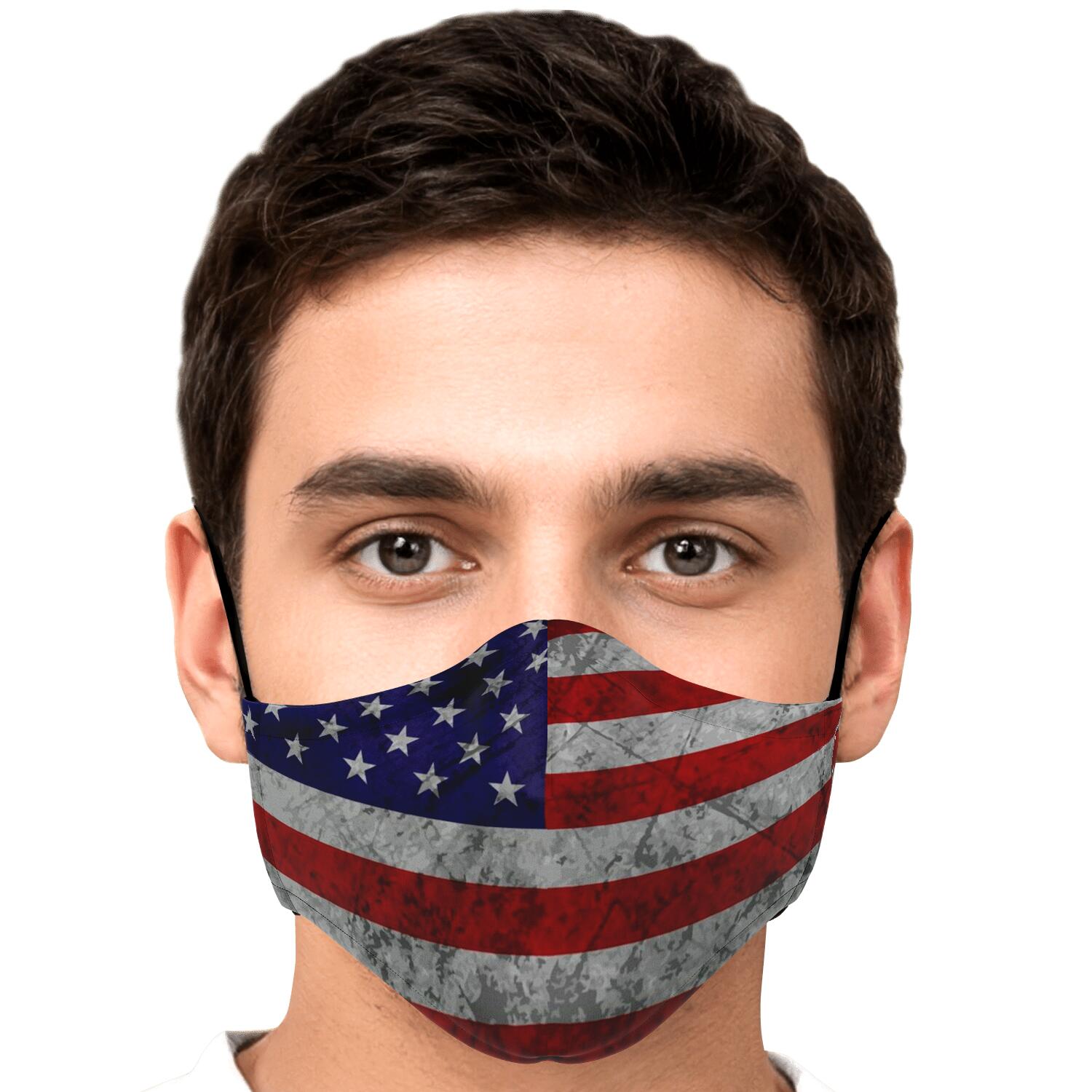 Grunge American Flag Patriotic Face Mask