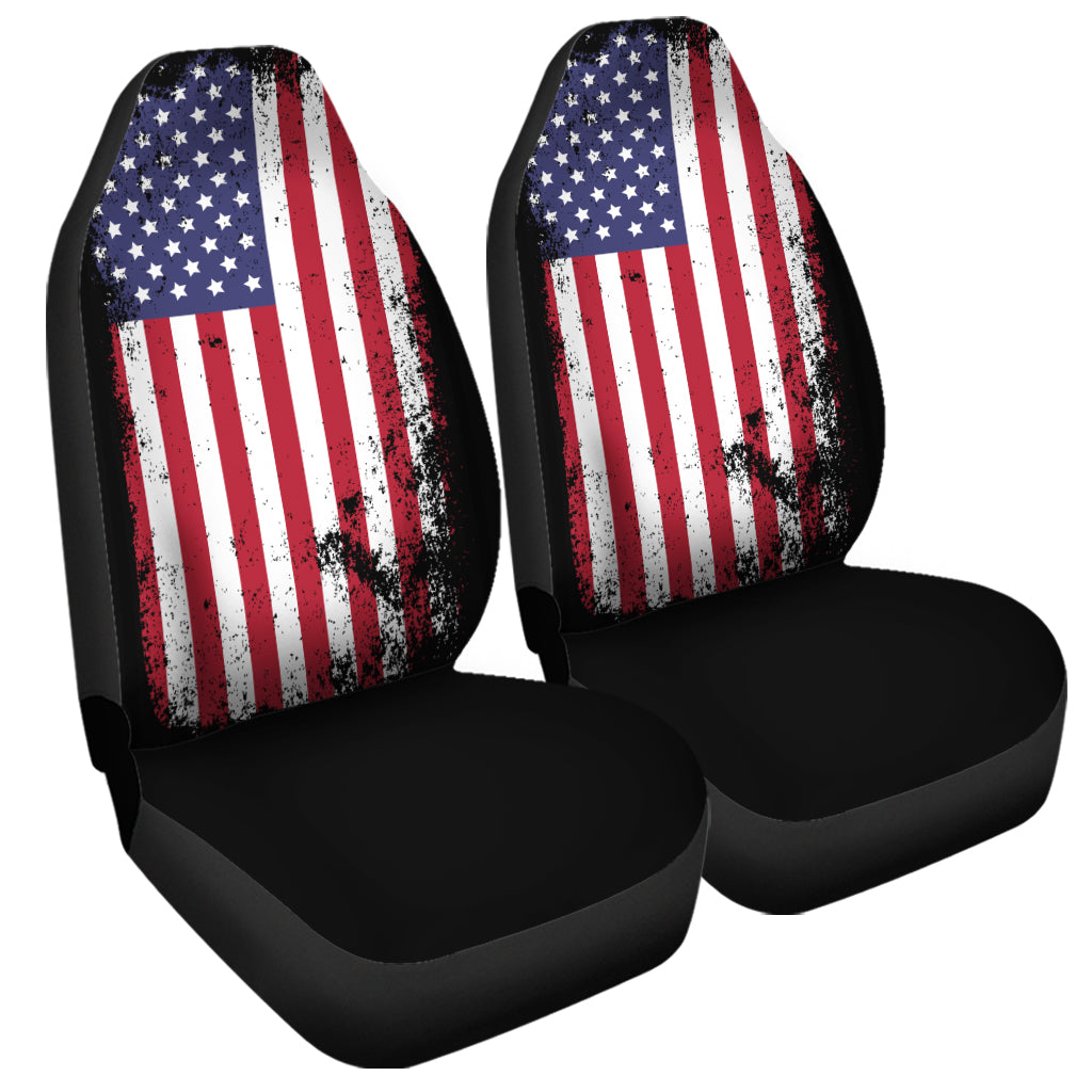 Grunge American Flag Print Universal Fit Car Seat Covers