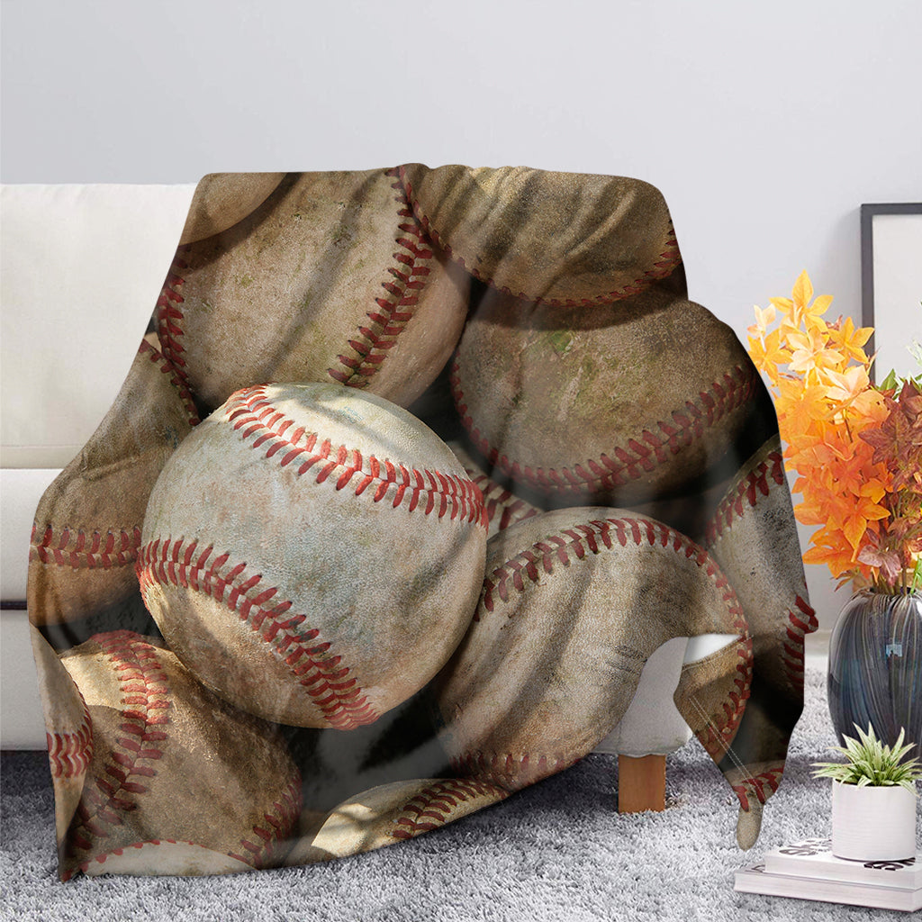 Grunge Baseballs Print Blanket