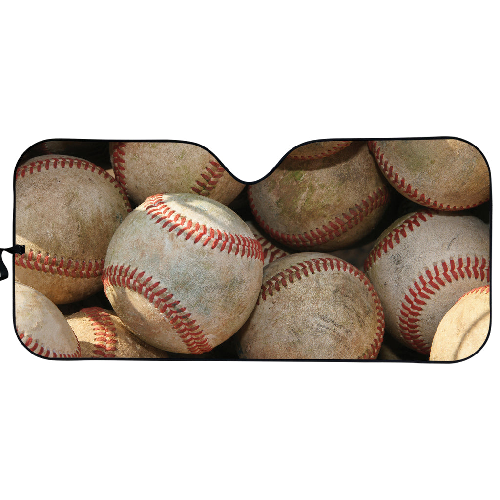 Grunge Baseballs Print Car Sun Shade