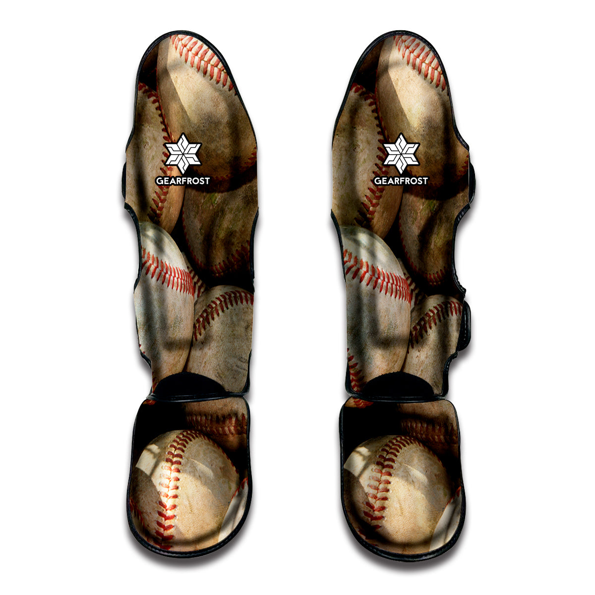 Grunge Baseballs Print Muay Thai Shin Guards