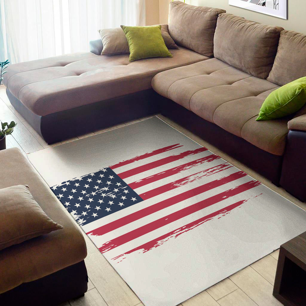 Grunge Flag Of USA Print Area Rug