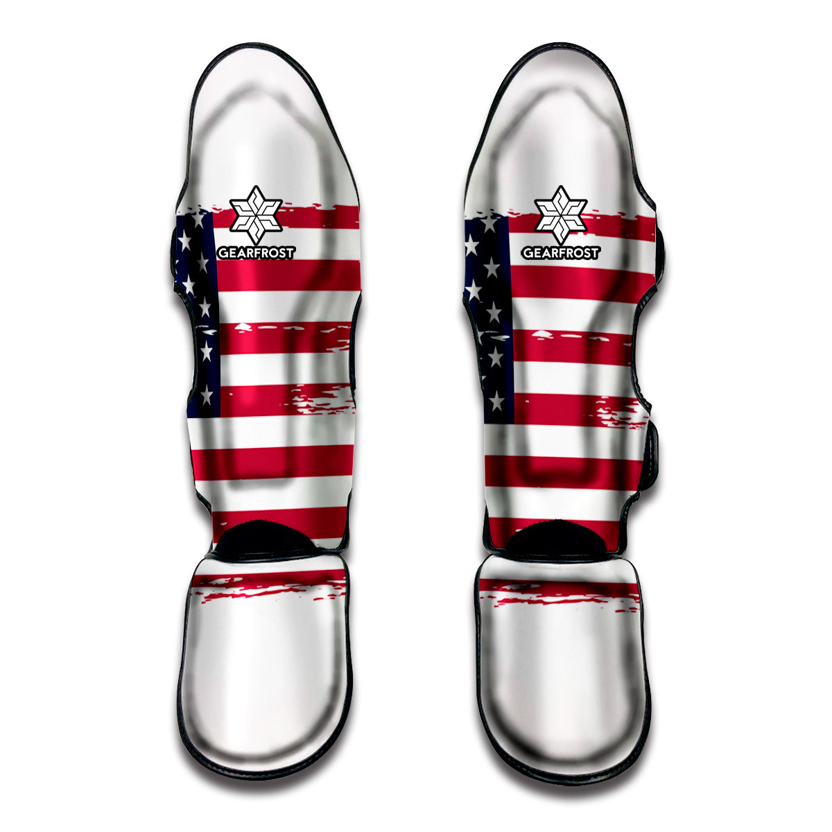 Grunge Flag Of USA Print Muay Thai Shin Guards