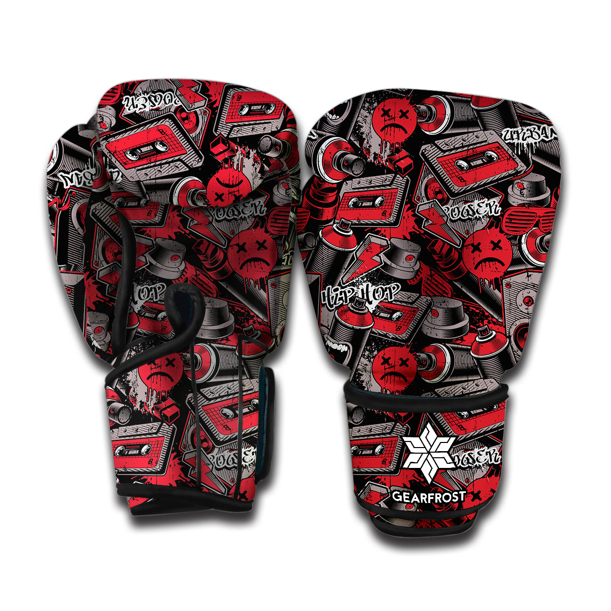 Grunge Graffiti Pattern Print Boxing Gloves