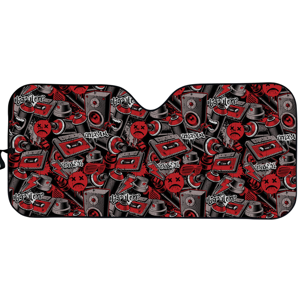 Grunge Graffiti Pattern Print Car Sun Shade