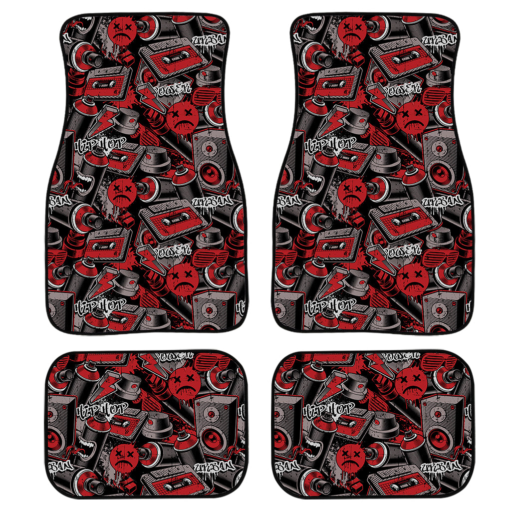 Grunge Graffiti Pattern Print Front and Back Car Floor Mats