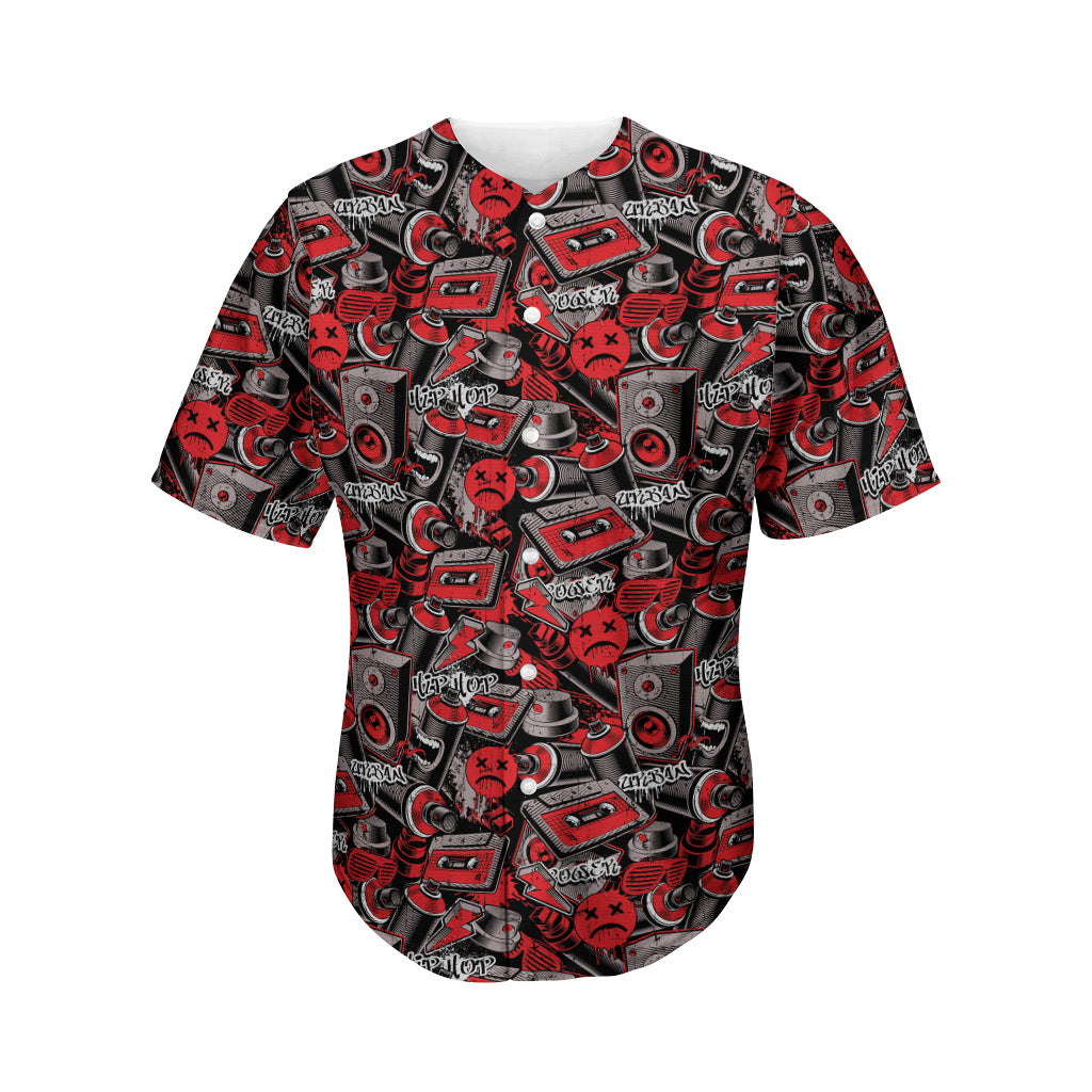 Grunge Graffiti Pattern Print Men's Baseball Jersey