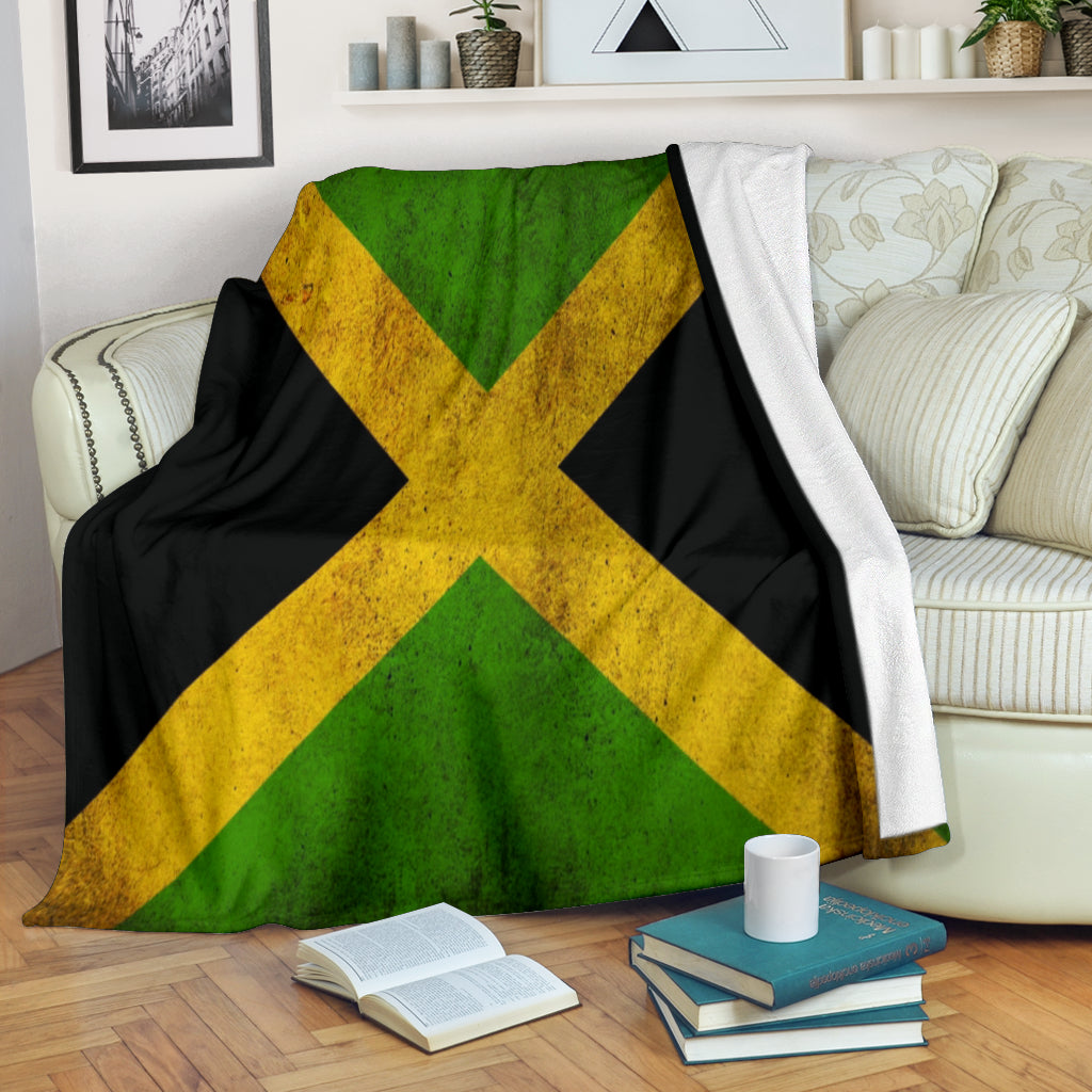 Grunge Jamaican Flag Blanket