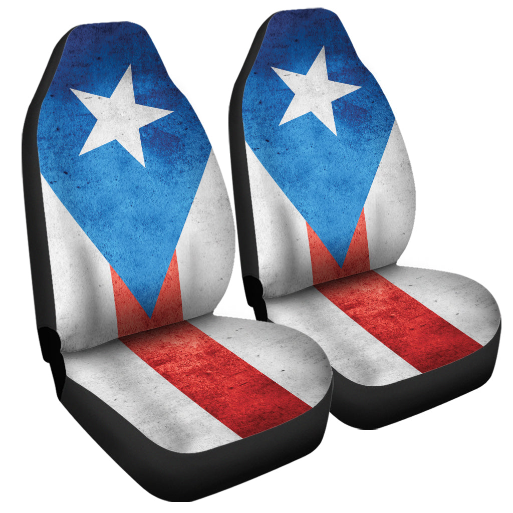 Grunge Puerto Rican Flag Print Universal Fit Car Seat Covers