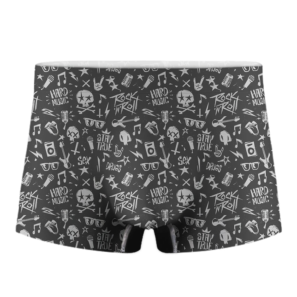 Grunge Rock And Roll Pattern Print Men's Boxer Briefs