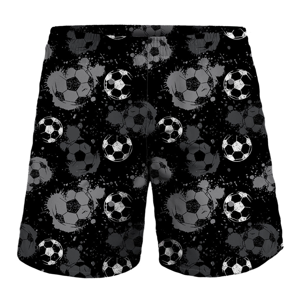 Grunge Soccer Ball Pattern Print Men's Shorts