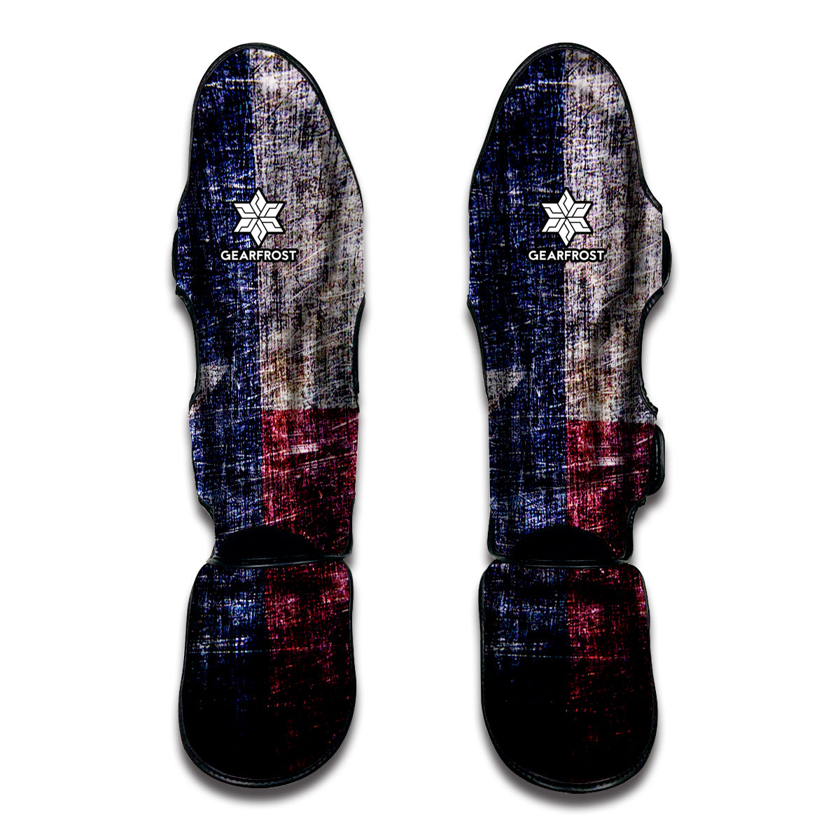 Grunge Texas Flag Print Muay Thai Shin Guards