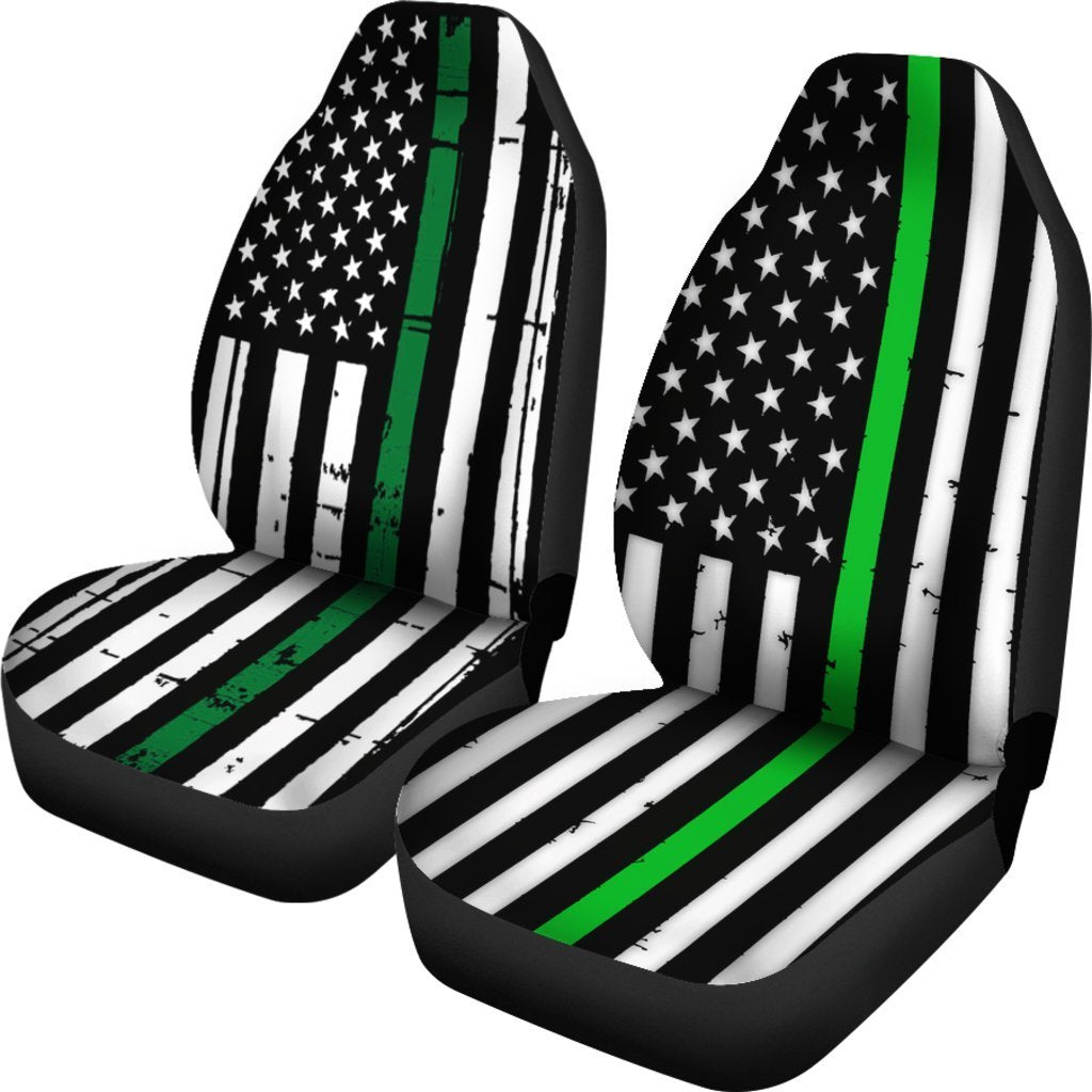 Grunge Thin Green Line Universal Fit Car Seat Covers