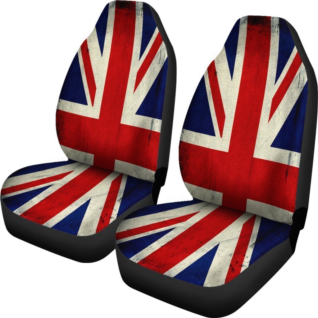 Grunge Union Jack British Flag Print Universal Fit Car Seat Covers