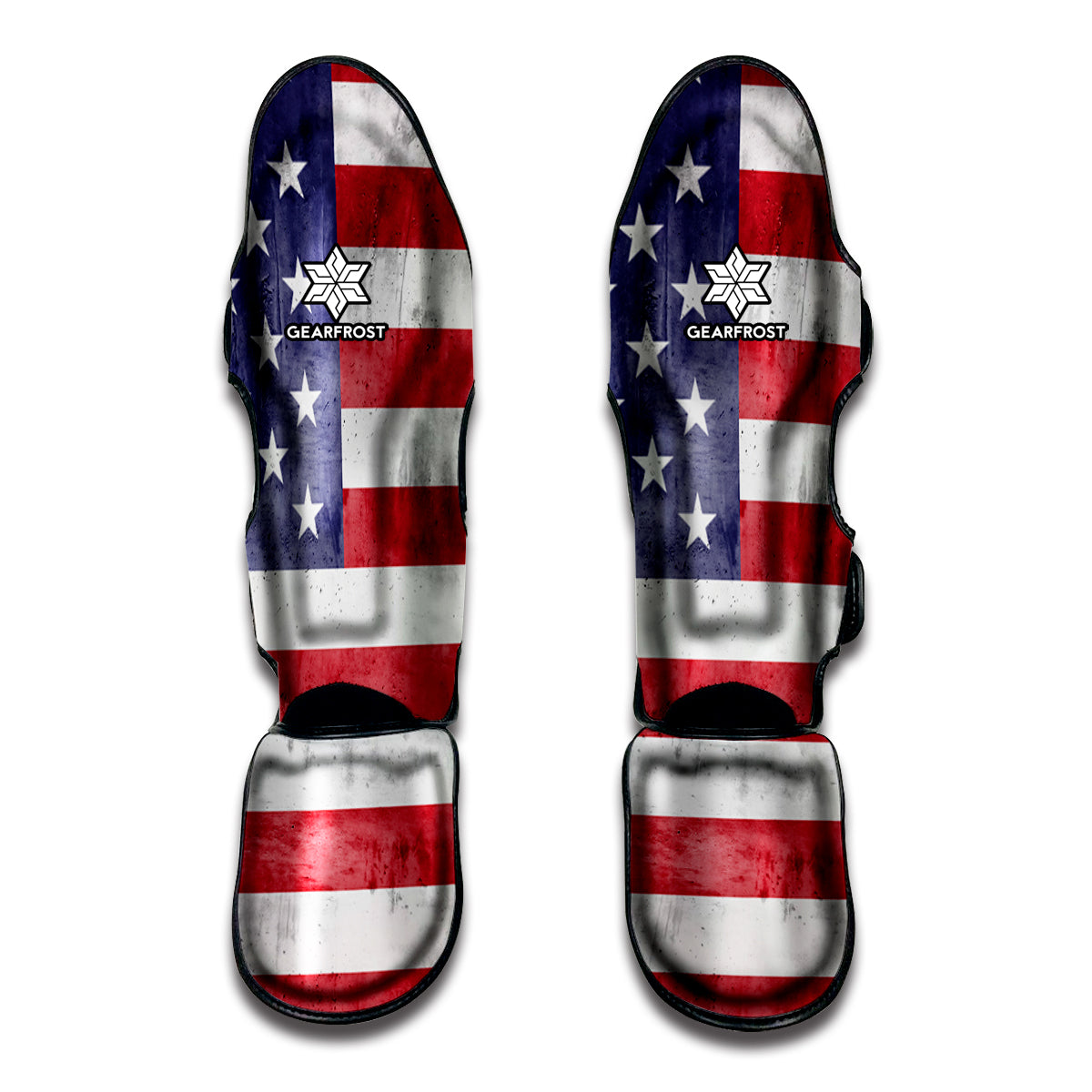 Grunge USA Flag Print Muay Thai Shin Guards