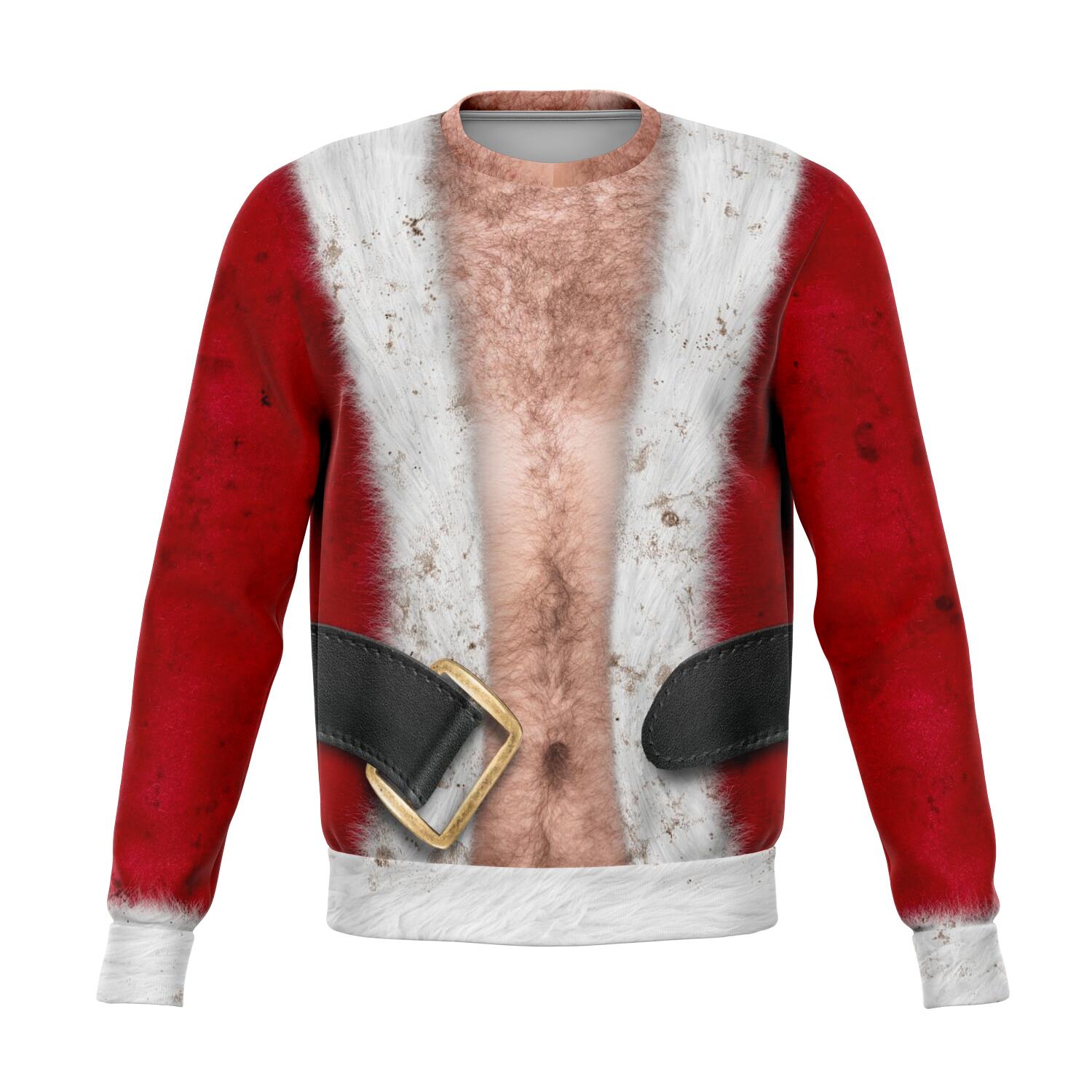 Hairy Chest Santa Christmas Crewneck Sweatshirt