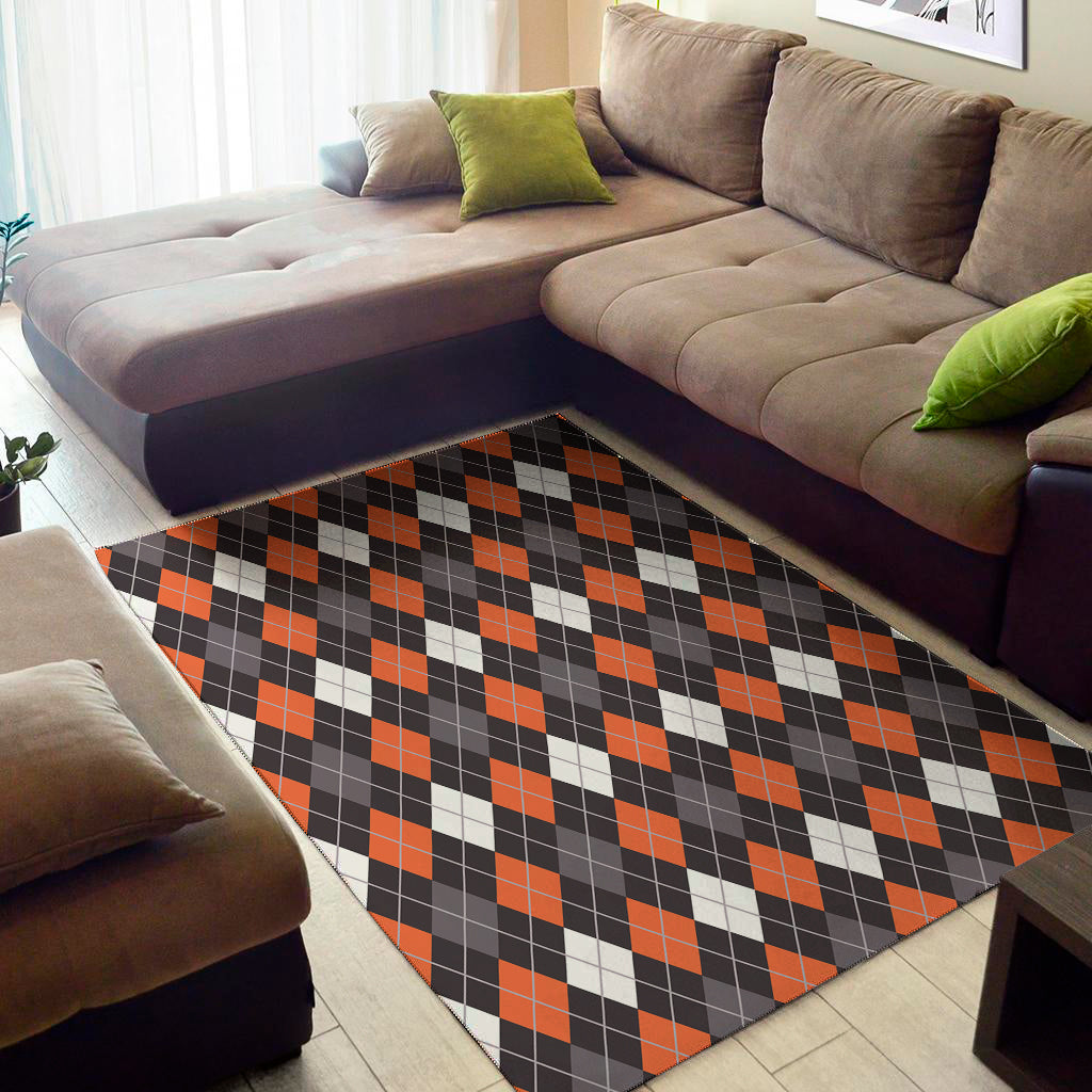 Halloween Argyle Pattern Print Area Rug