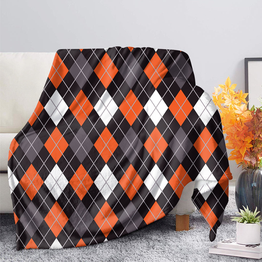 Halloween Argyle Pattern Print Blanket