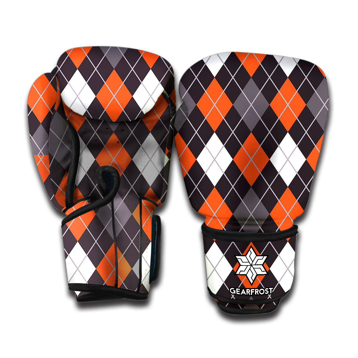 Halloween Argyle Pattern Print Boxing Gloves