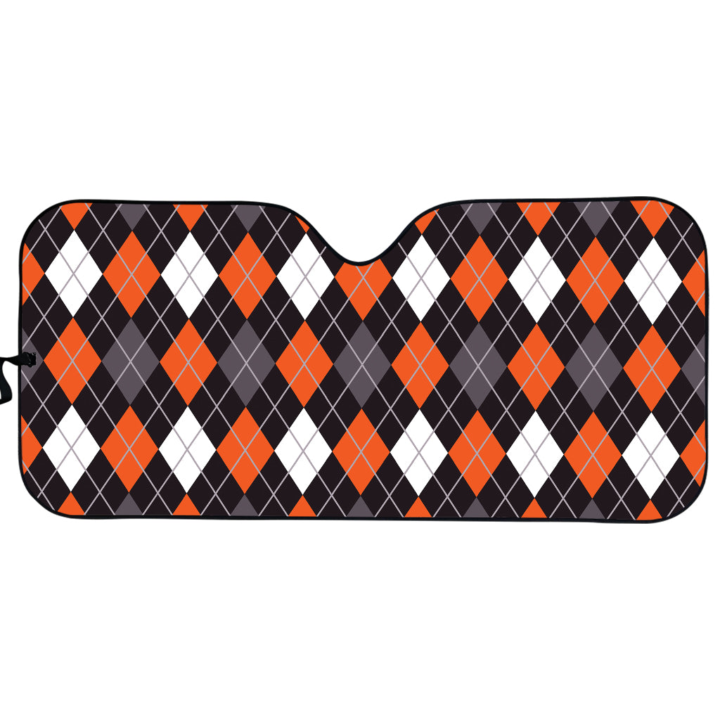 Halloween Argyle Pattern Print Car Sun Shade