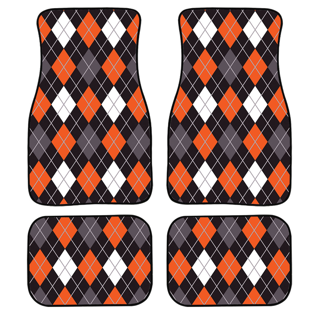 Halloween Argyle Pattern Print Front and Back Car Floor Mats