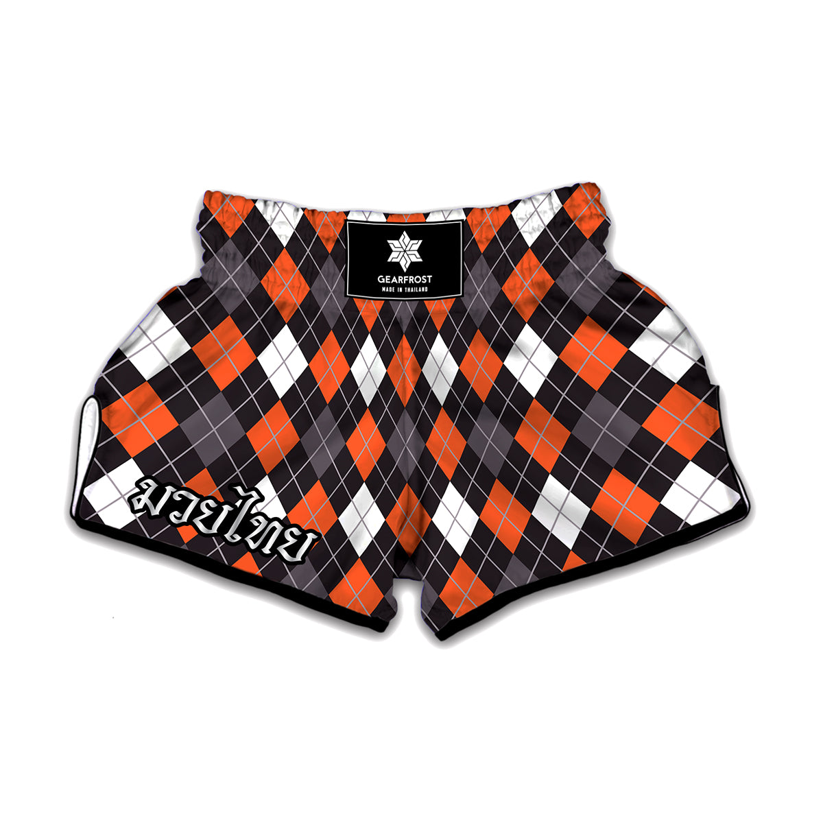 Halloween Argyle Pattern Print Muay Thai Boxing Shorts