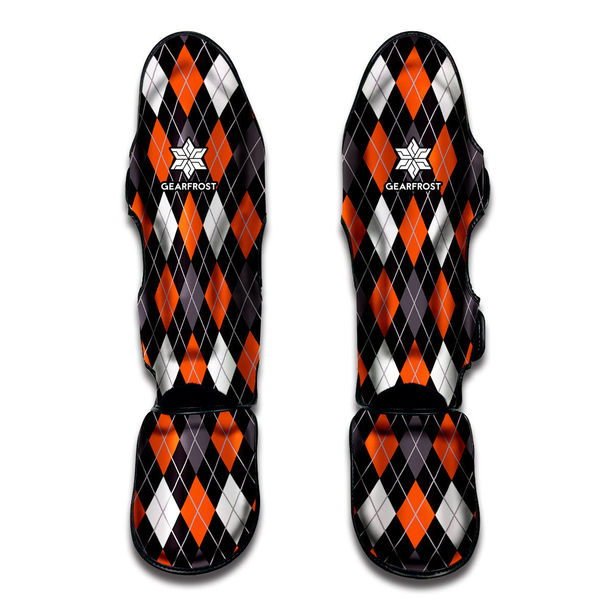 Halloween Argyle Pattern Print Muay Thai Shin Guards