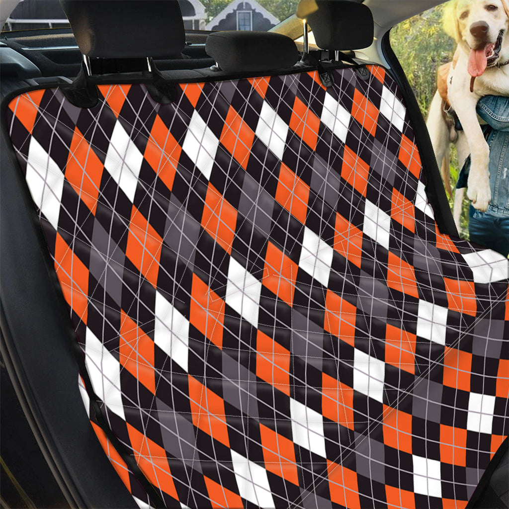 Halloween Argyle Pattern Print Pet Car Back Seat Cover