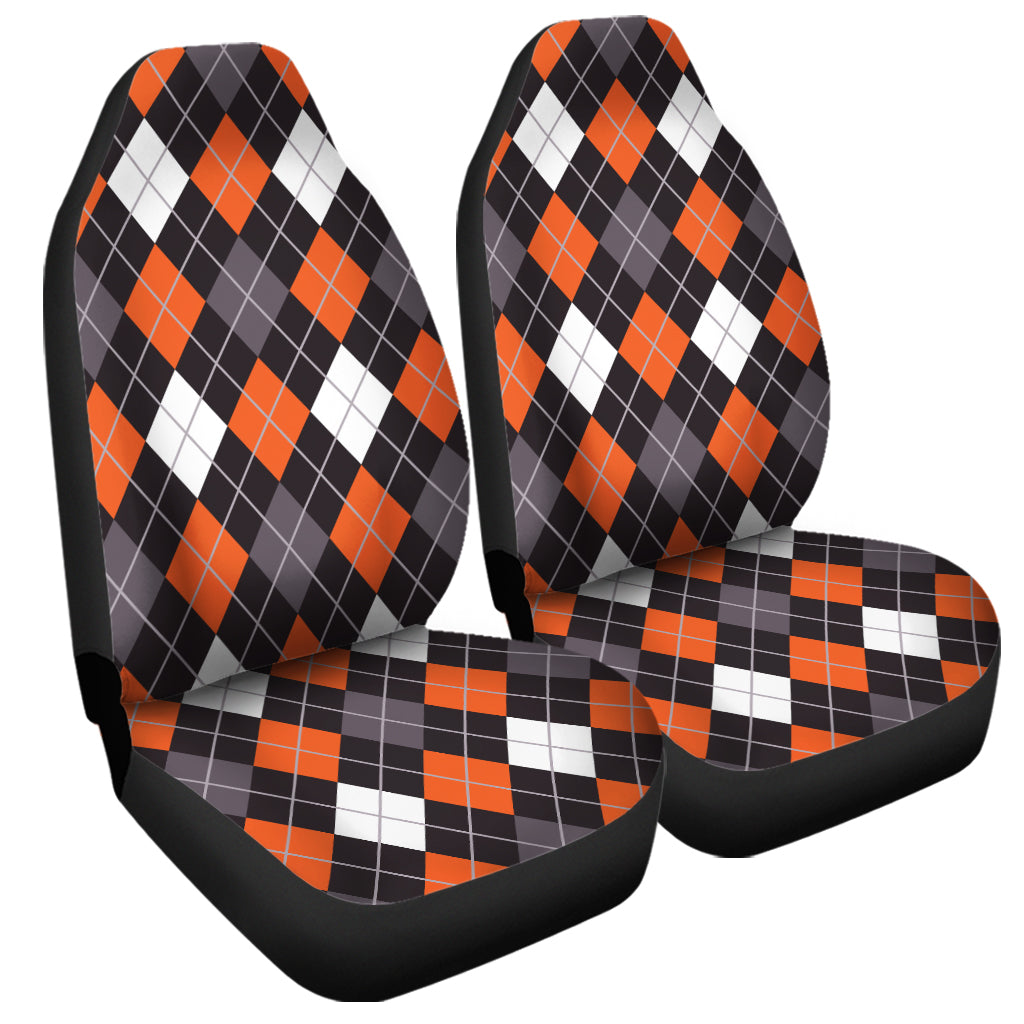 Halloween Argyle Pattern Print Universal Fit Car Seat Covers