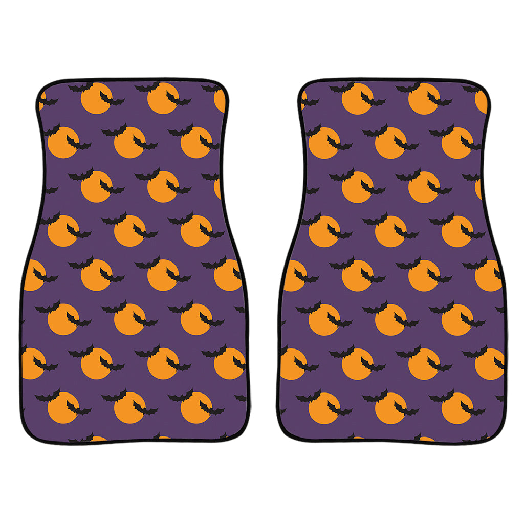 Halloween Bat And Moon Pattern Print Front Car Floor Mats