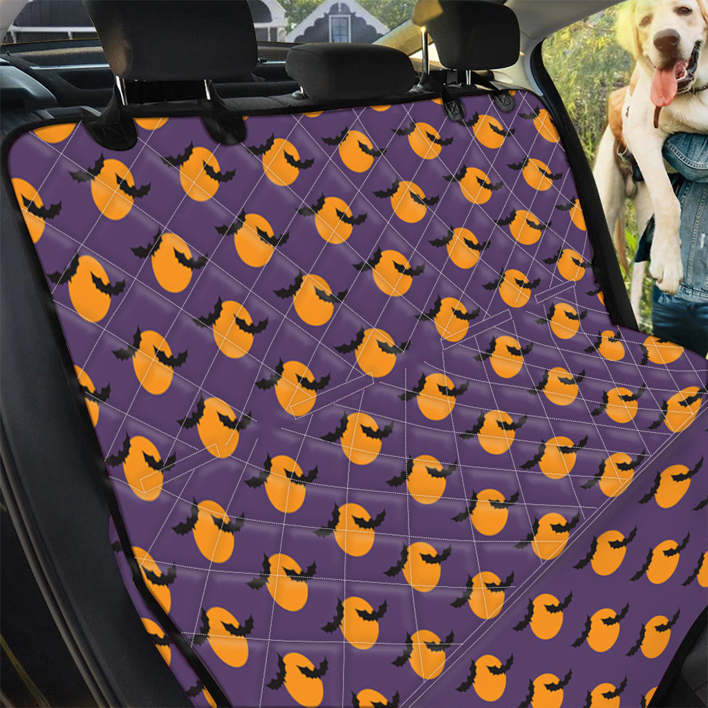 Halloween Bat And Moon Pattern Print Pet Car Back Seat Cover