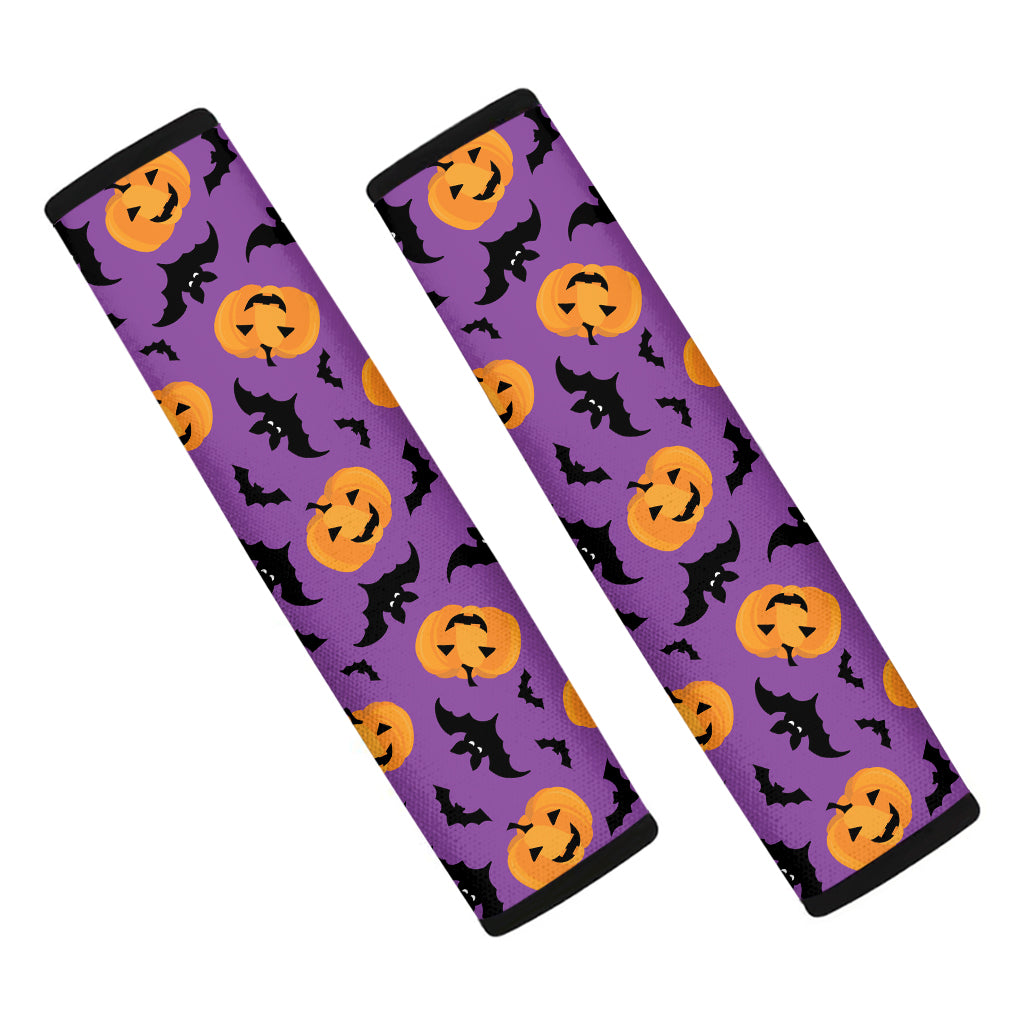 Halloween Bat And Pumpkin Pattern Print Car Seat Belt Covers