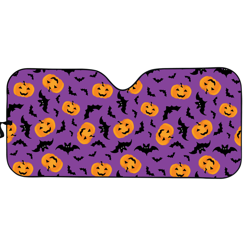 Halloween Bat And Pumpkin Pattern Print Car Sun Shade