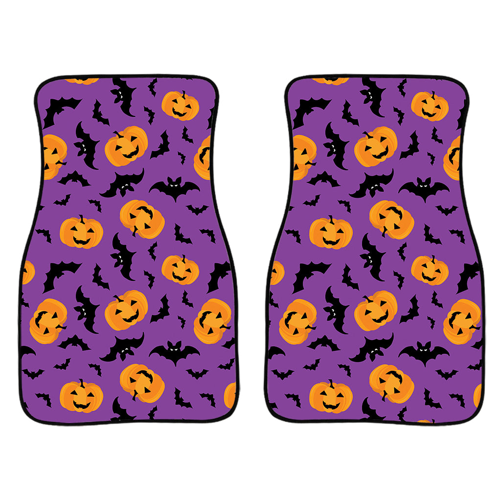 Halloween Bat And Pumpkin Pattern Print Front Car Floor Mats