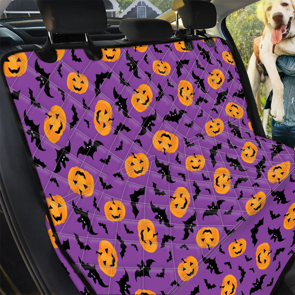 Halloween Bat And Pumpkin Pattern Print Pet Car Back Seat Cover