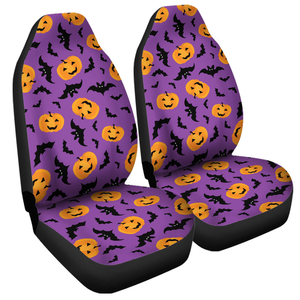 Halloween Bat And Pumpkin Pattern Print Universal Fit Car Seat Covers