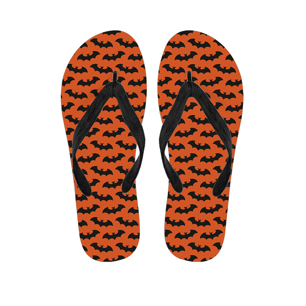 Halloween Bat Pattern Print Flip Flops