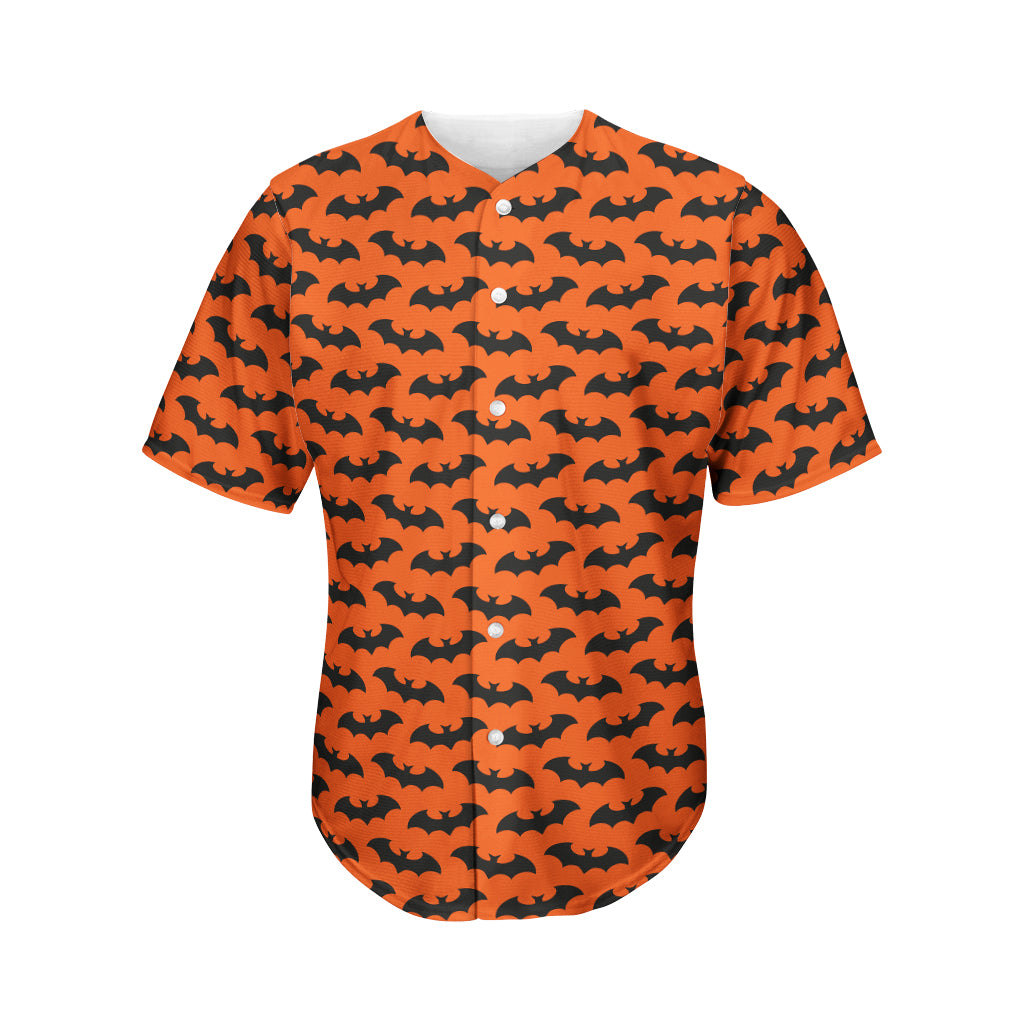 Halloween Bat Pattern Print Men's Baseball Jersey