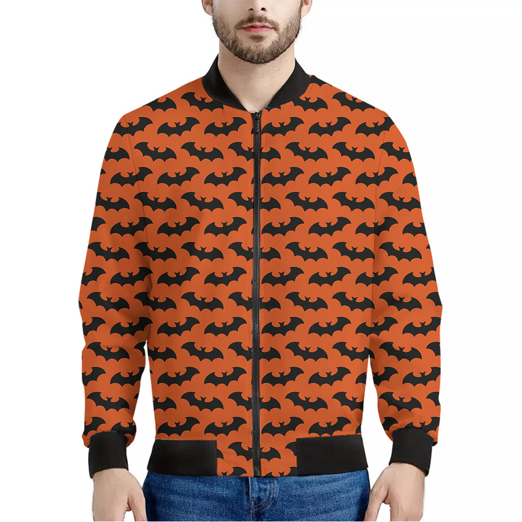 Halloween Bat Pattern Print Men's Bomber Jacket