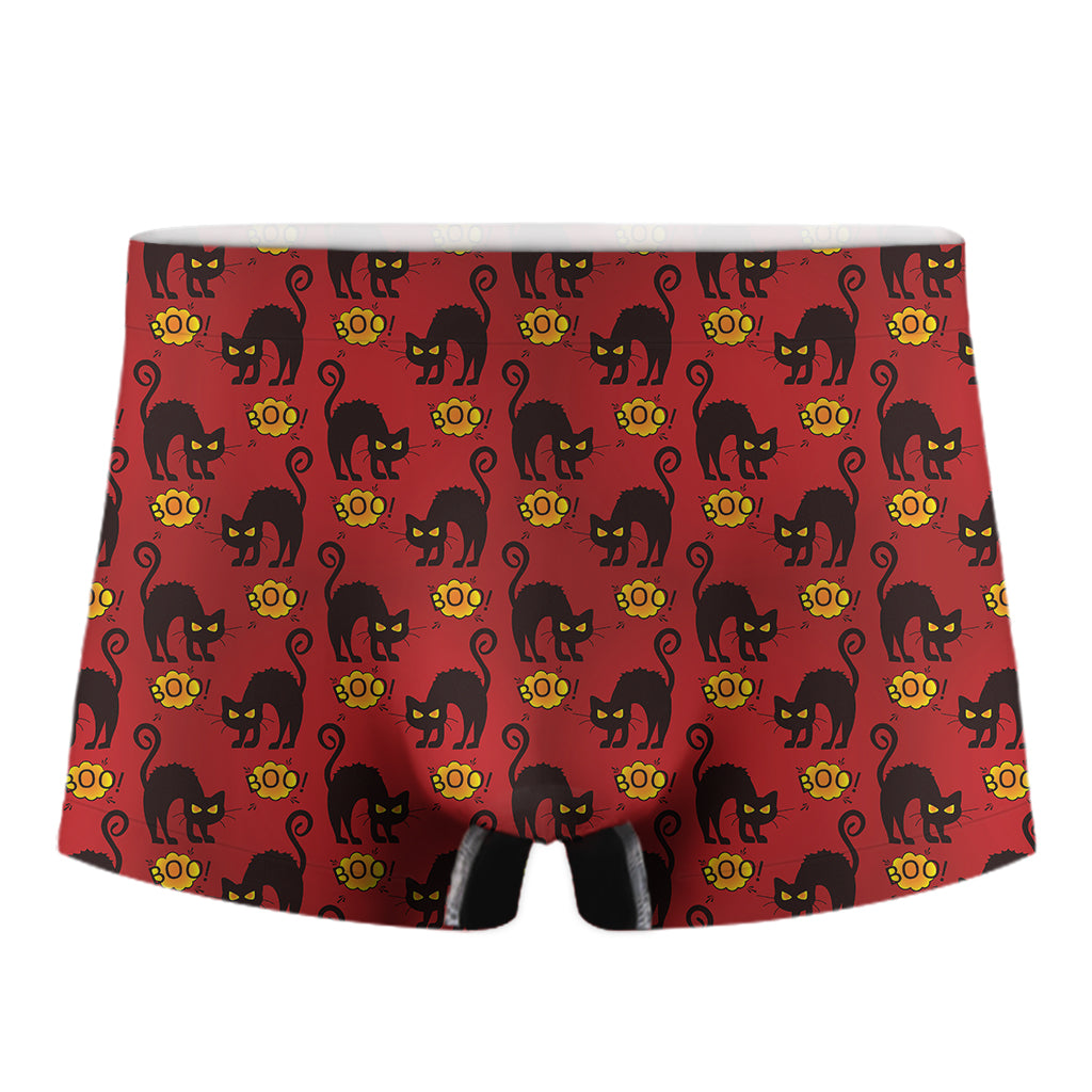 Halloween Black Cat Pattern Print Men's Boxer Briefs