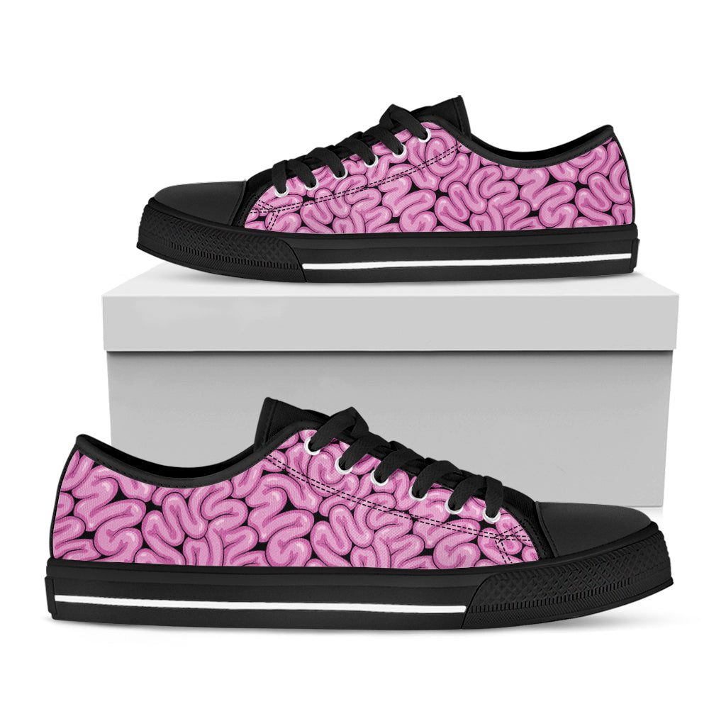 Halloween Brain Print Black Low Top Shoes