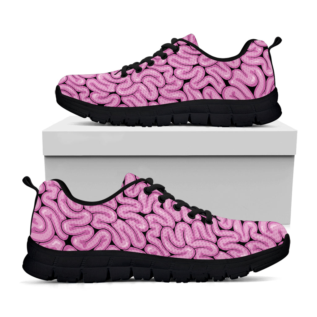 Halloween Brain Print Black Sneakers